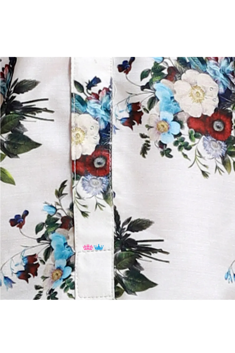 White floral print kurta with pyjama set