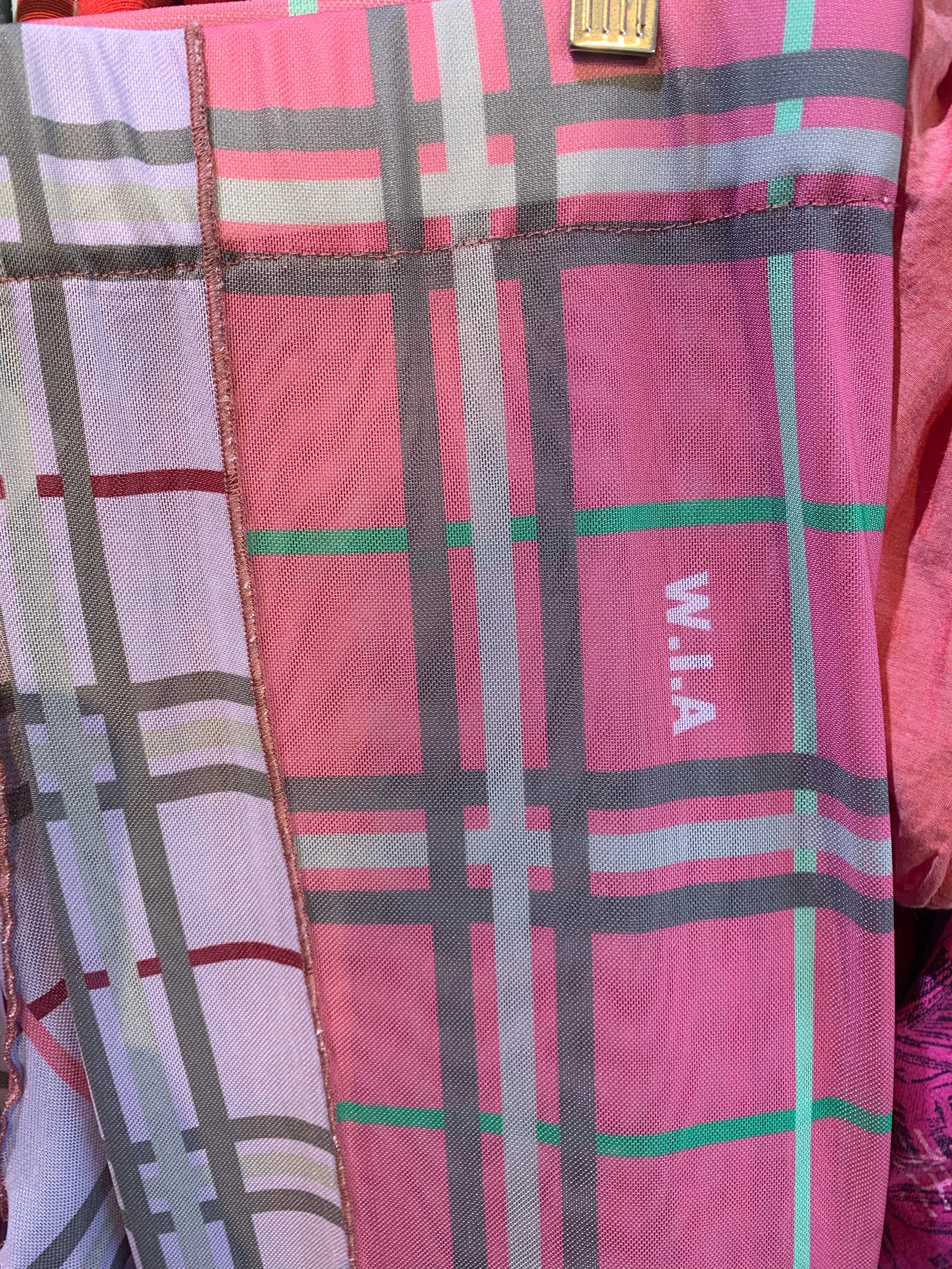 W.I.A. Pink Plaid Mesh Leggings