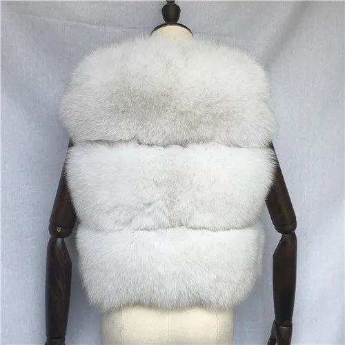 Women Real Fox Fur Vest Female Winter Autumn Genuine Fox Fur Waistcoat Coat Fashion Lady Gilet Natural Real Fur Vest for Women