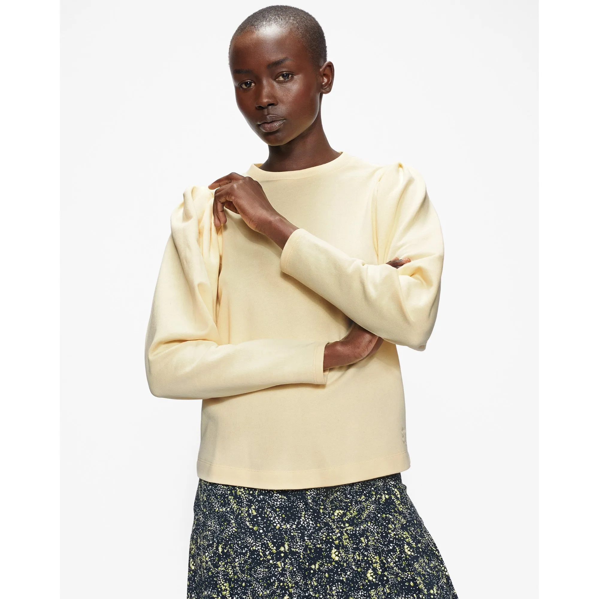 Women Wmb-Kelesi-Loop Back Sweatshirt - Lt-Yellow