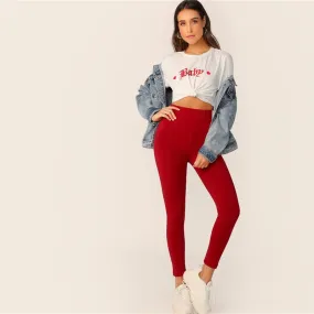 Women's Autumn Elastic-Waist Leggings
