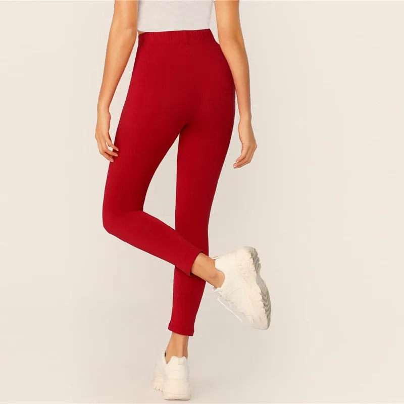 Women's Autumn Elastic-Waist Leggings