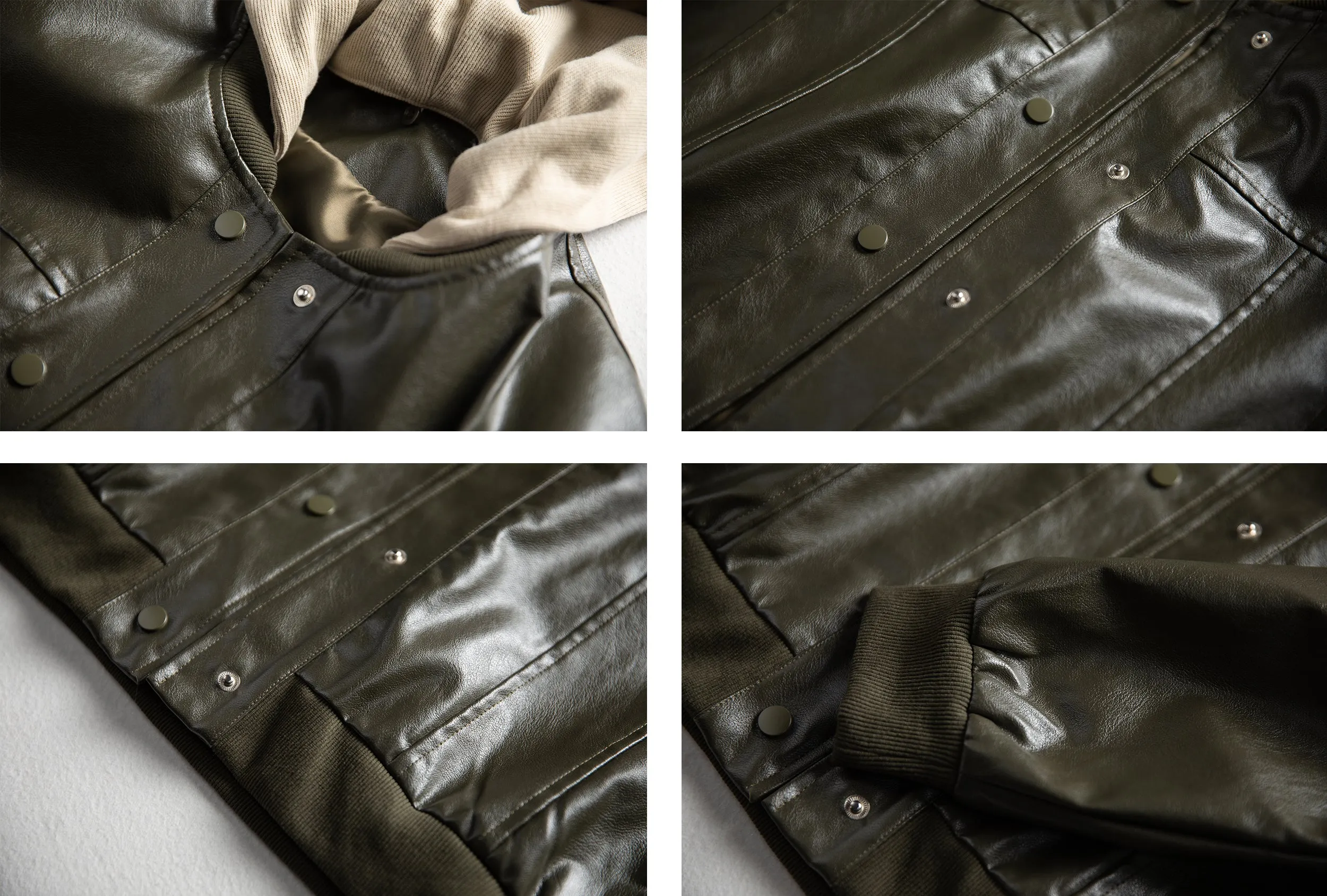 Womens Removable Hooded Faux Leather Jacket Biker Baseball Streetwear Coat