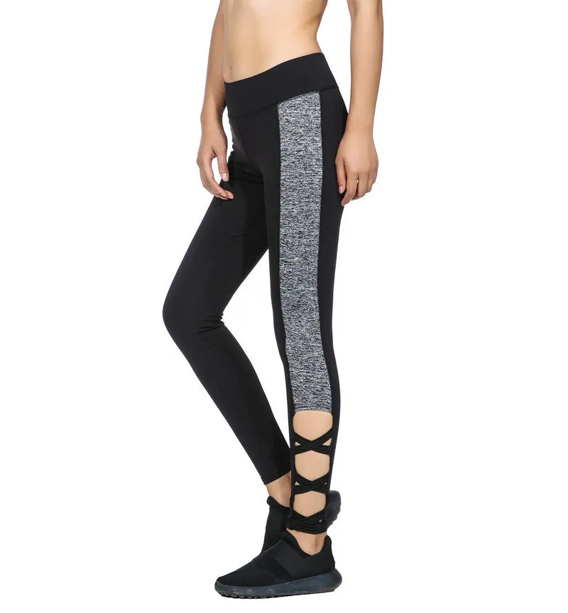 Women's Workout Legging Cutout Crisscross Lace up Legging Activewear