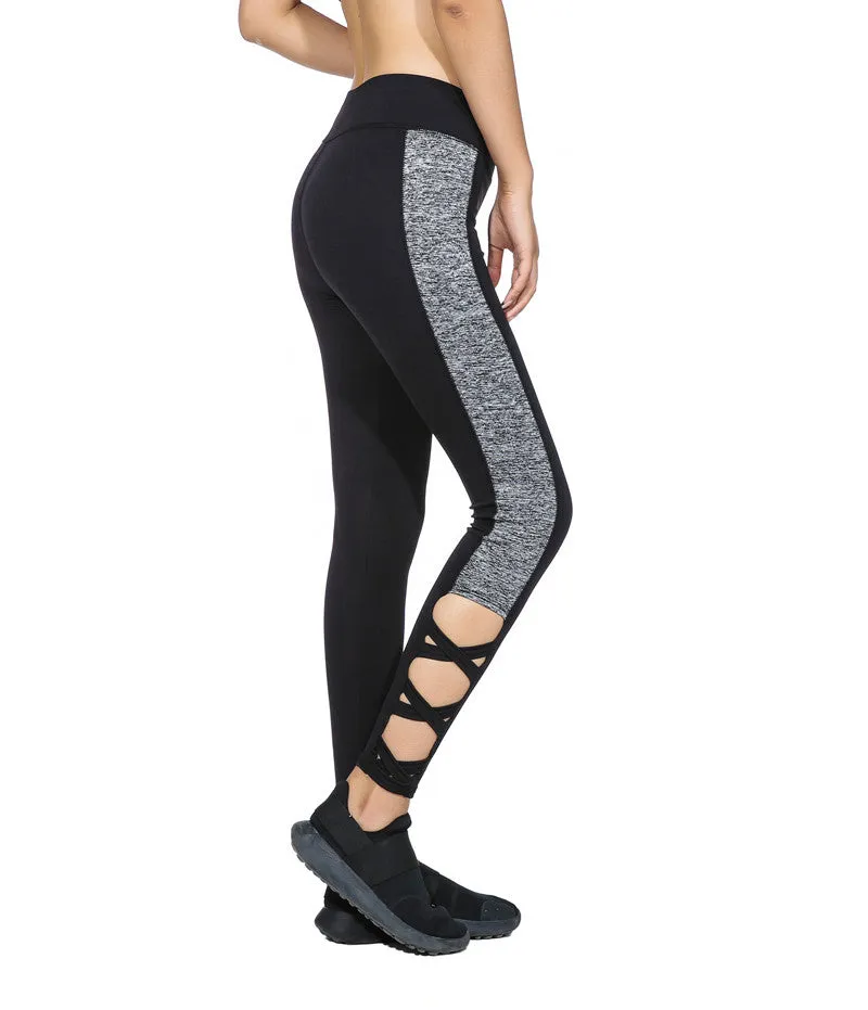 Women's Workout Legging Cutout Crisscross Lace up Legging Activewear