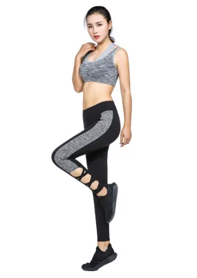 Women's Workout Legging Cutout Crisscross Lace up Legging Activewear