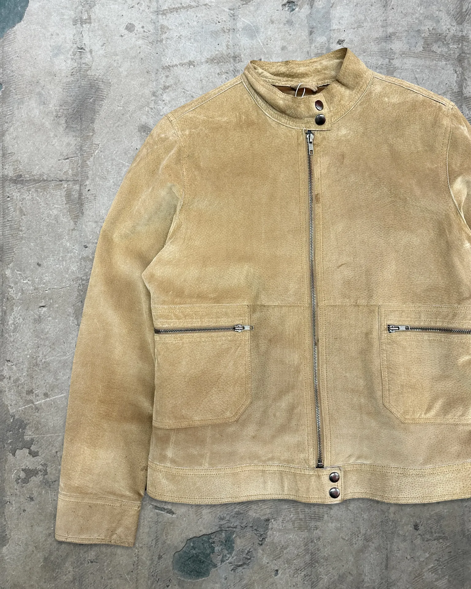 Y2K Vintage Biker Style Suede Jacket - 12