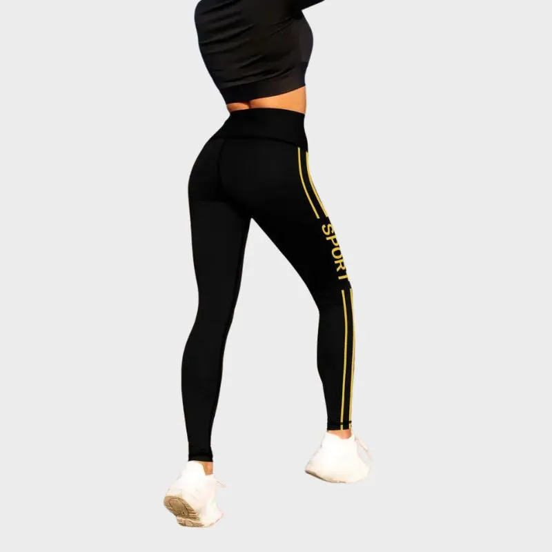 YAIZA - Yoga Leggings för kvinnor med bokstavstryck