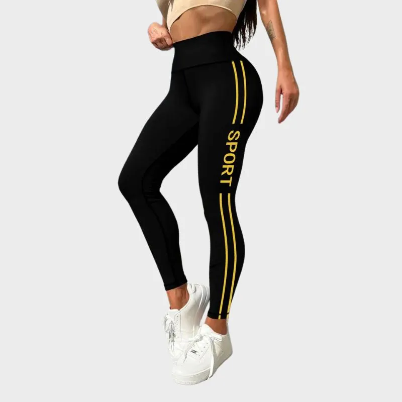 YAIZA - Yoga Leggings för kvinnor med bokstavstryck