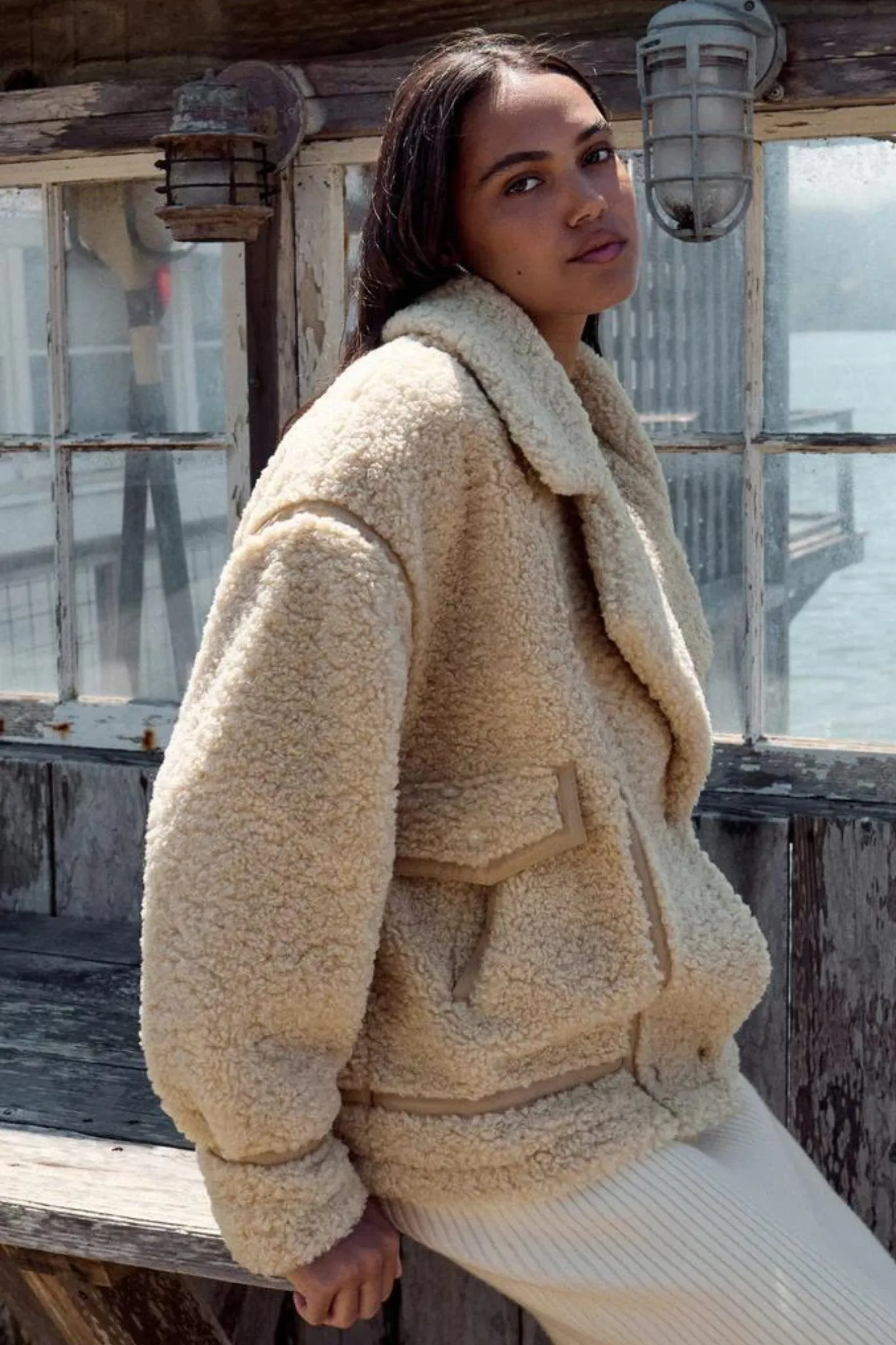 Z Supply: Ari Sherpa Coat in Fossil